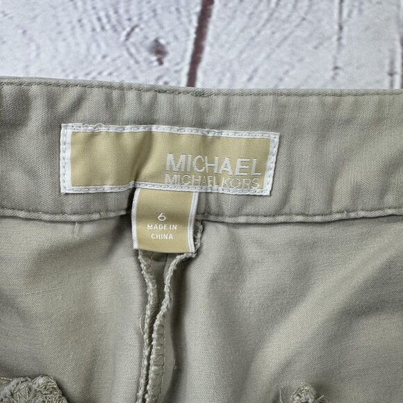 Michael Kors Pants Womens 6 Beige Khaki Stretch Chino Ankle Straight Casual - Picture 4 of 11
